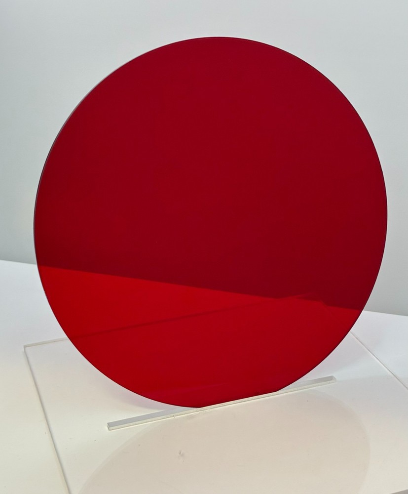 (2-Pack) Acrylic Circle Disc-1/8" thick-Red Transparent-4" Diameter