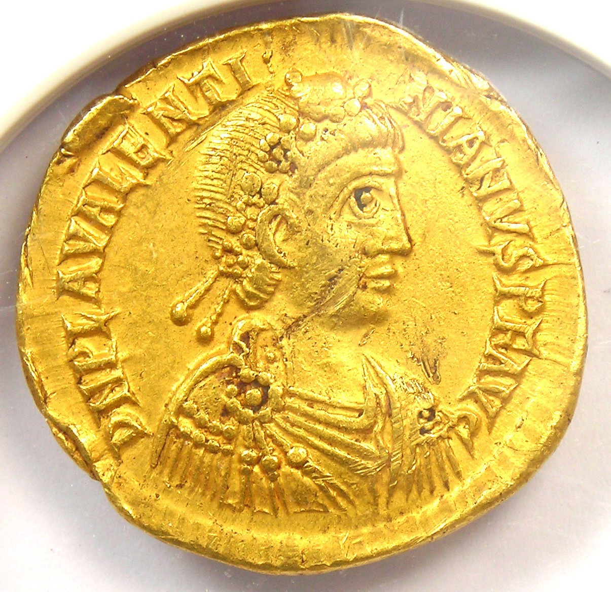 Valentinian III AV Solidus Gold Roman Coin 425-455 AD - Certified NGC Choice XF