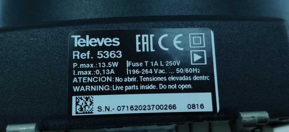 TELEVES 5363 Minikom 48dB Centra Multibandl Amplifier with UHF/VHF Mix