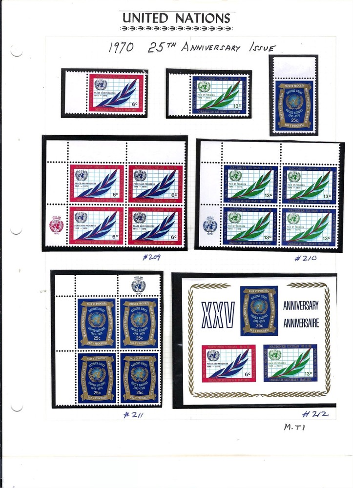 1970 25th ANNIVERSARY FDC's (Singles/SS/MIB's/4) - MNH (BIN 1)