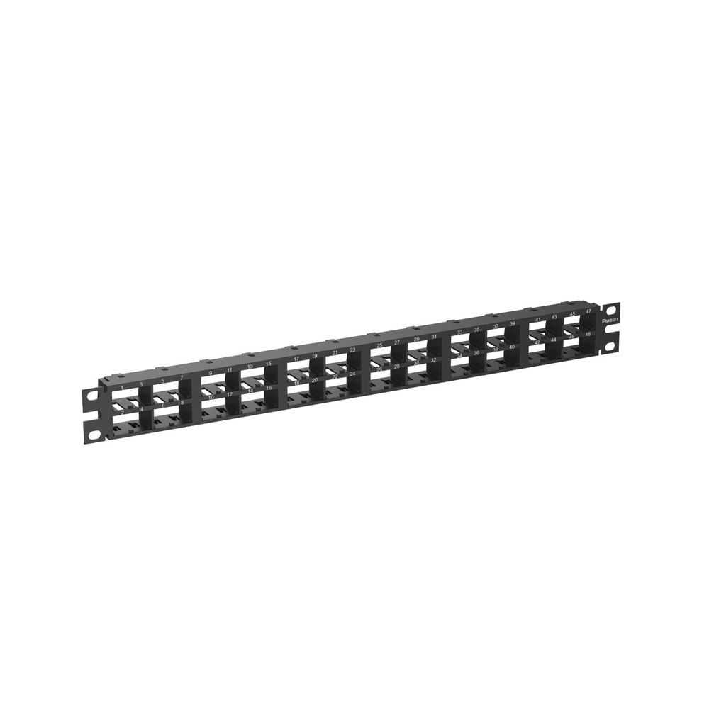 Panduit CPP48HDVNSWBL Mini-Com 48-Port Patch Panel 1 RU Rack Black