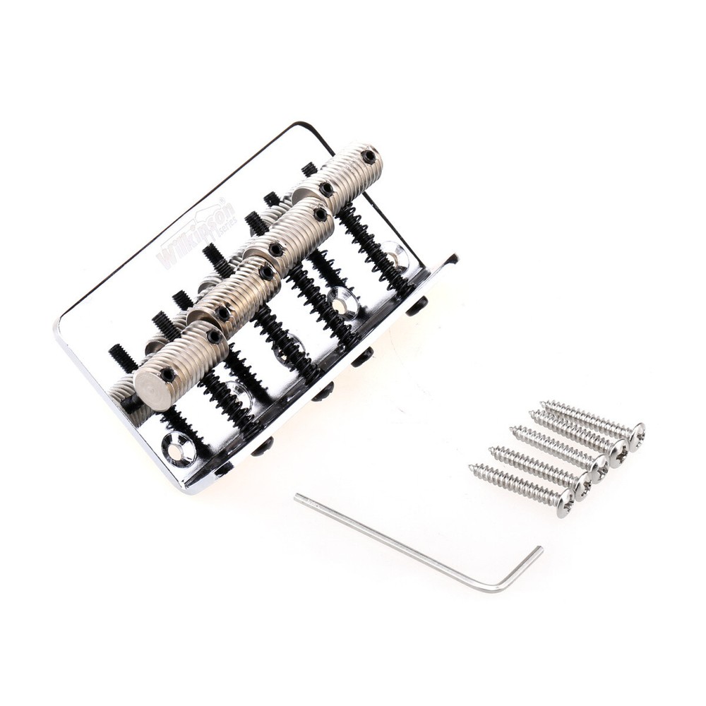 Wilkinson 57mm 4-String Fixed Bridge Threaded Saddles For Precision Jazz Bass