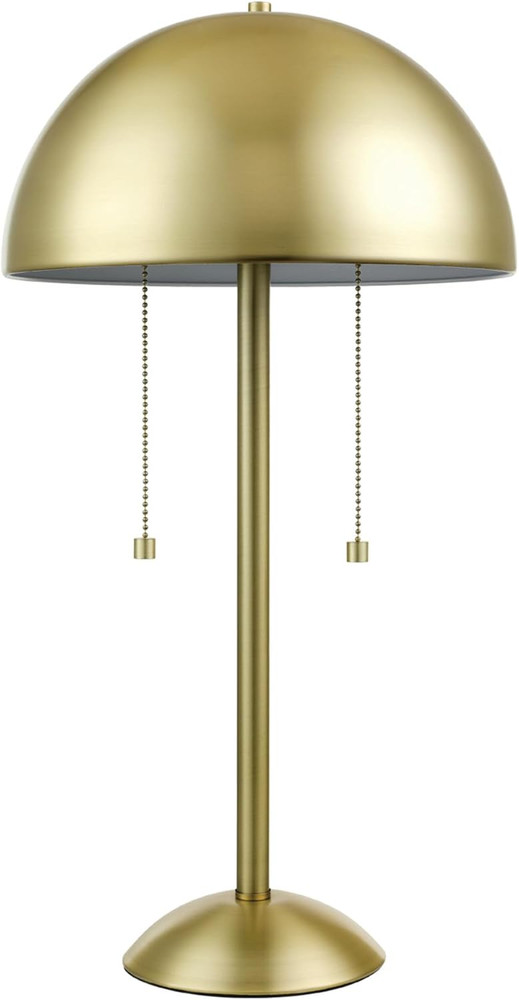 12976 Haydel 21" 2-Light Table Lamp, Matte Brass, Double On/Off Pull Chain