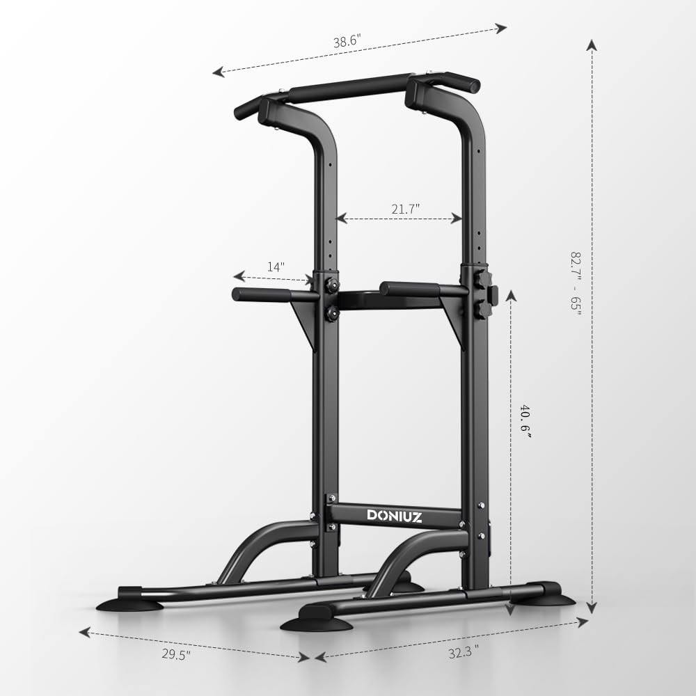 Power Tower Pull Up Bar and Dip Station, Multi-Function Home Gym, Strength Tr...