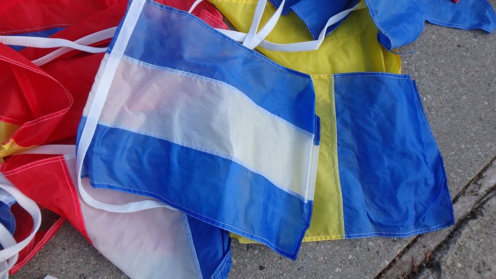 String of decorative Nautical Maritime Nylon Code Flags 12 ft USED