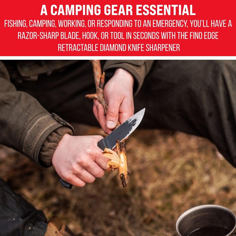 Portable Diamond Knife Sharpener Rod - Retractable Serrated Edge Tool