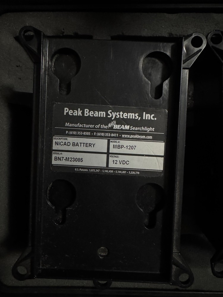 Peak Maxa Beam systems battery MBP-1207 (2) NICAD