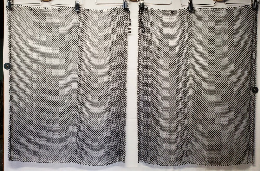 Fireplace Black Mesh Replacement Curtain Screen 2 Panels 29" x 48" Replacement