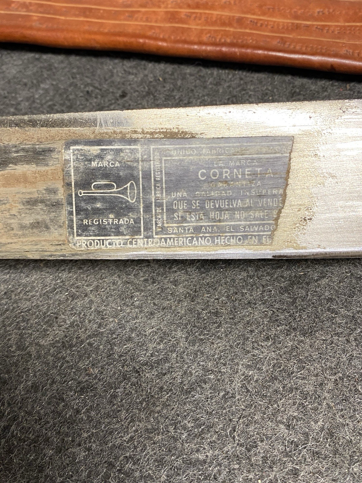 Vintage EL SALVADOR CORNETA Machete No 127 With Leather Scabbard 24” Blade SHARP