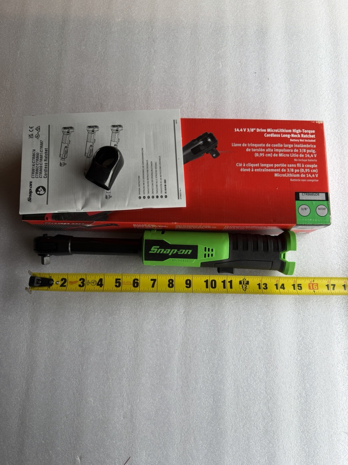 NEW Snap On CTR868GDB 3/8in  14.4V  Micro Lithium High Torque Cordless Ratchet