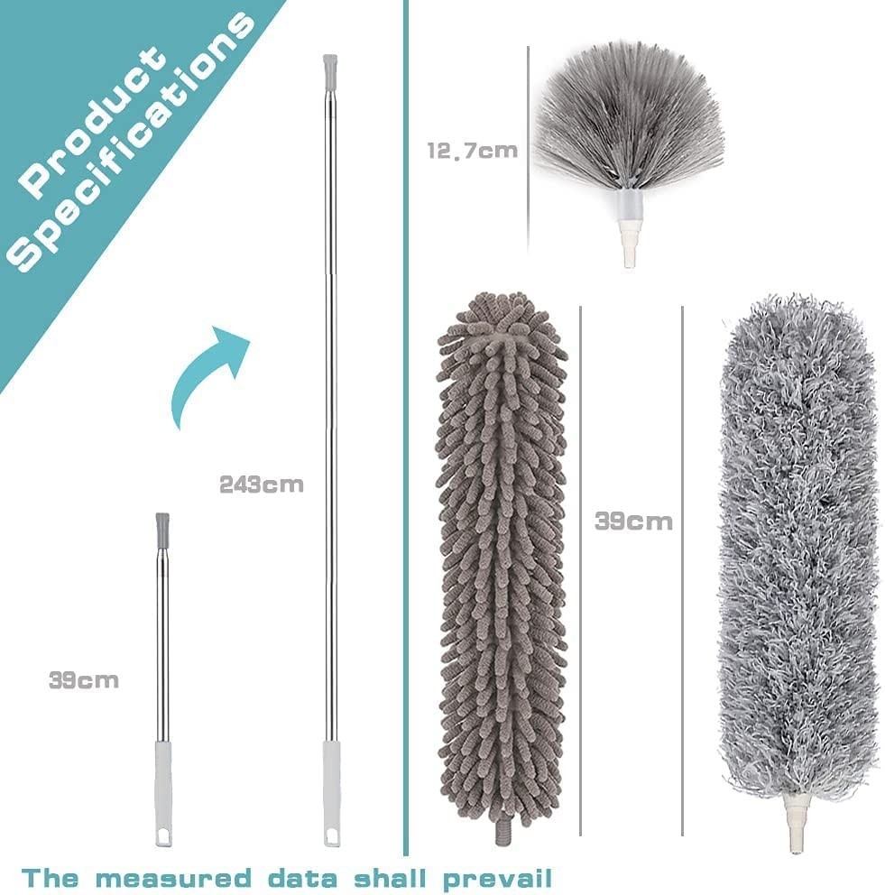 Fulminare 3 in 1 Microfiber Feather Duster 4PCS Mop