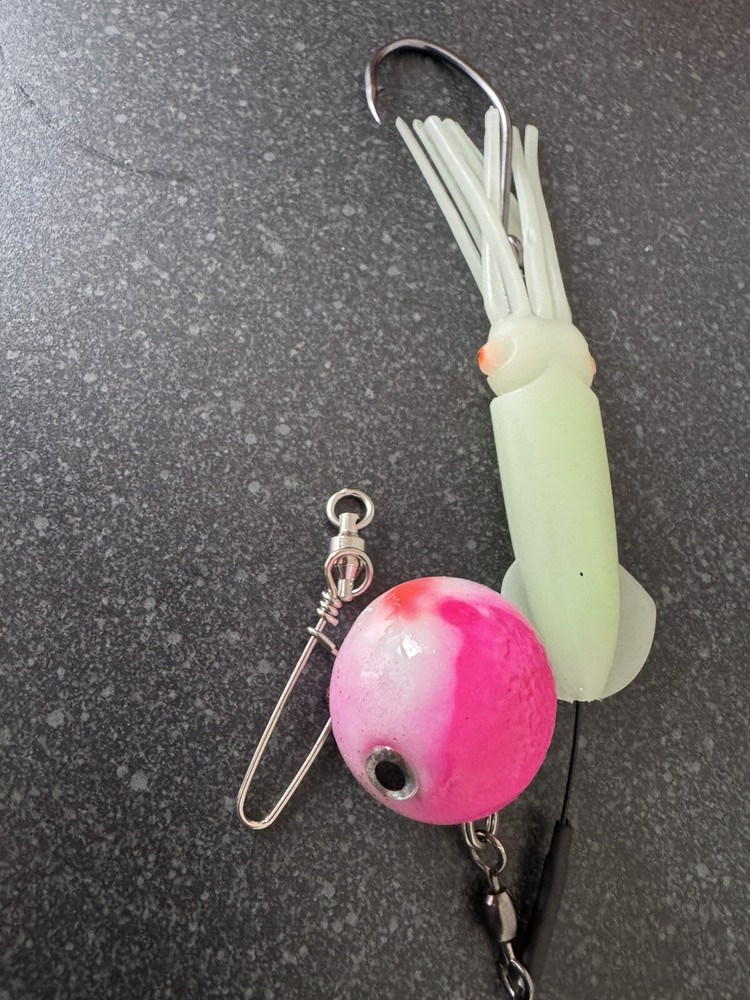285g NORWAY & WINTER COD BALL LURE PINK & WHITE 10/0 Hook Titanium Trace