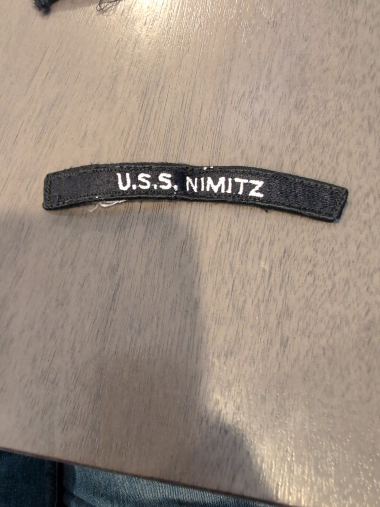 USS Nimitz CVN-68 Uniform Shoulder Patch - Rocker. Used.