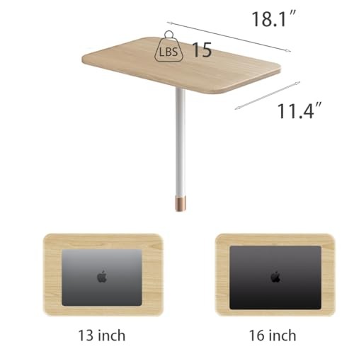 Small Laptop Standing Desk, Adjustable Height Pedestal Side Table with White