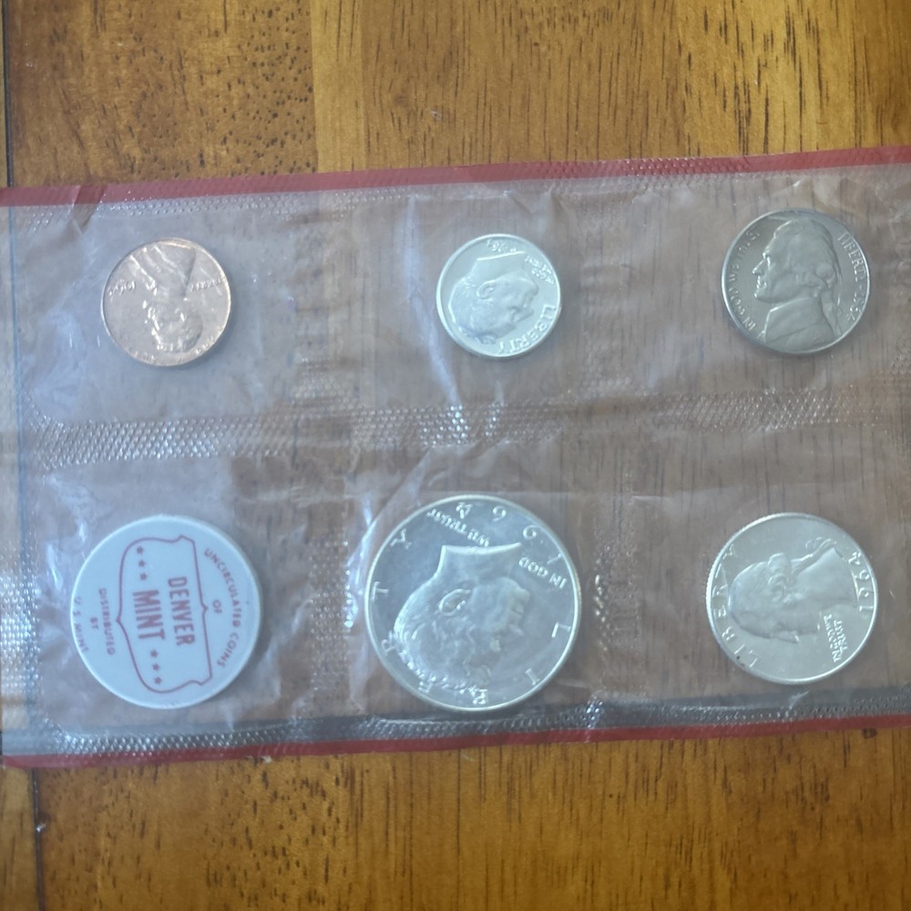 Original 1964 D US Mint Uncirculated SILVER Set from Denver mint