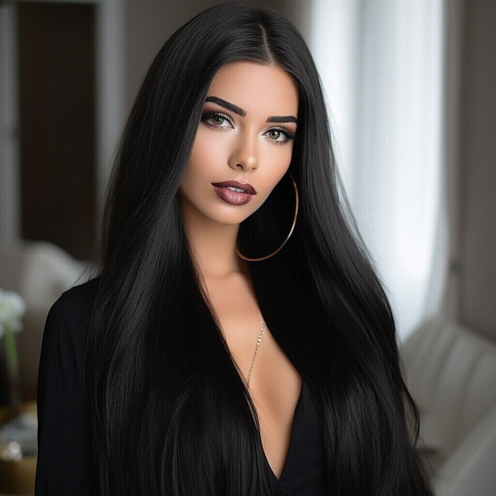 Long Straight Black Wig Synthetic Natural Long Black Full Wigs for Women 26in US