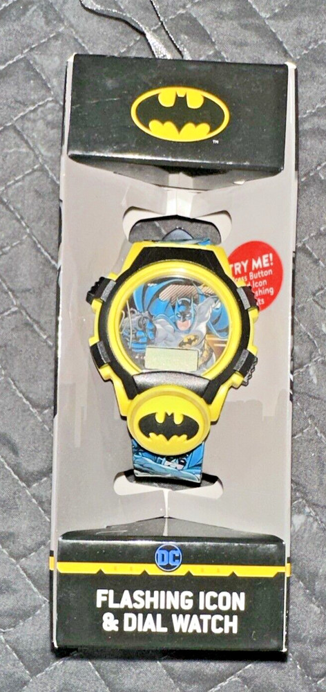 DC Batman Flashing Icon & Dial LCD Kids Digital Watch