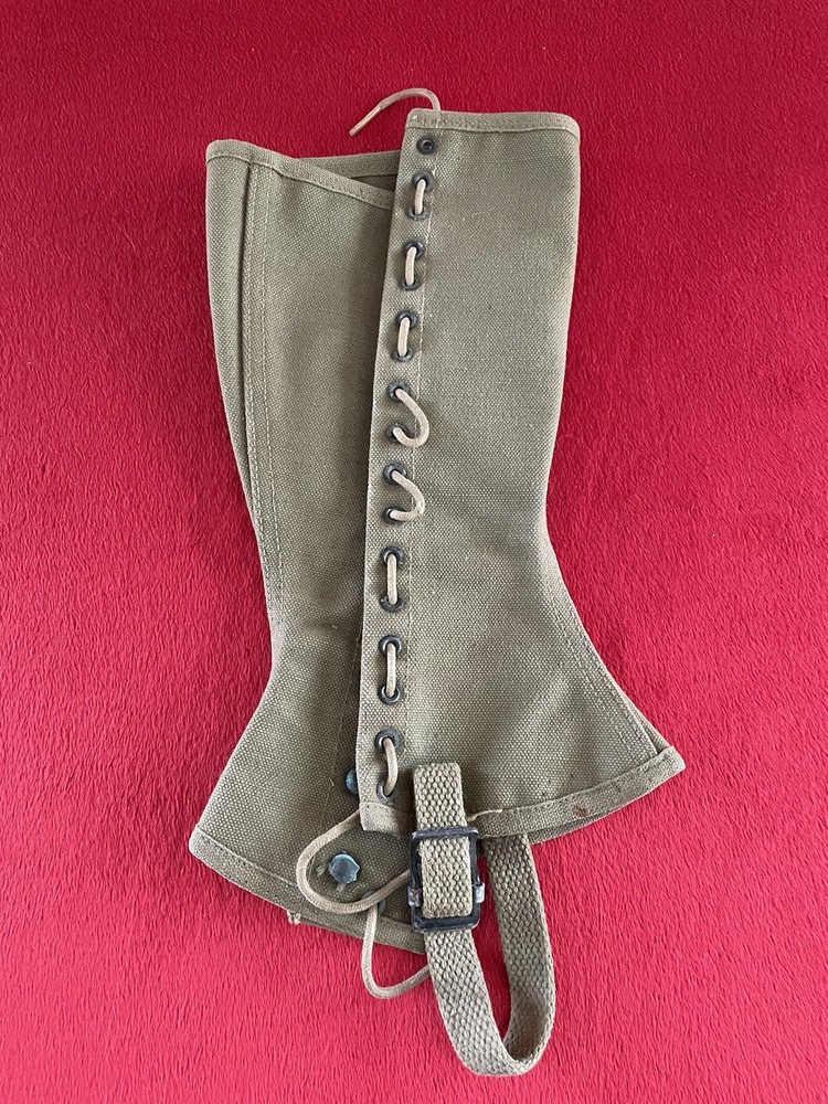 WWII Size 2R US Army Legging Spat Gaiter WW2 Single Khaki 1942