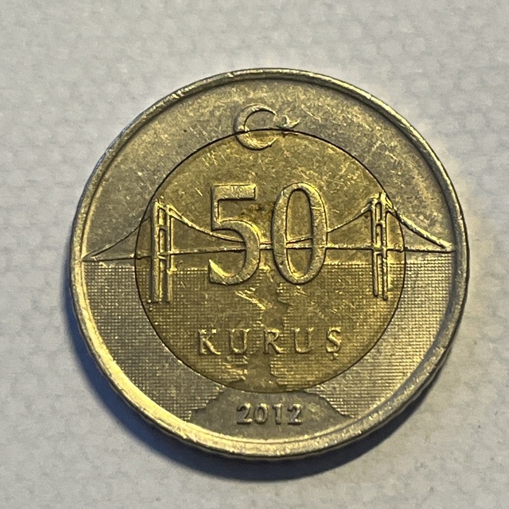 Turkey 50 Kurus 2012 as pictured. Free postage