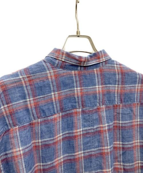 Frank&Eileen Linen check shirt blue