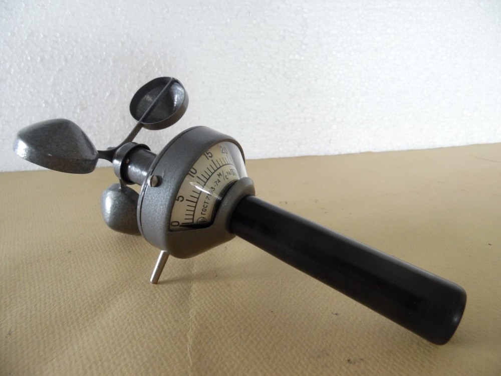 Hand Anemometer 1981 - Vintage Soviet Union Weather Measurement Tool