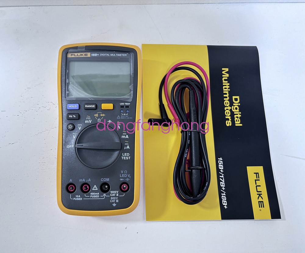 Fluke 18B+ Multimeter 1000V AC DC Voltmeter Ammeter Auto/Manual Range LED Test