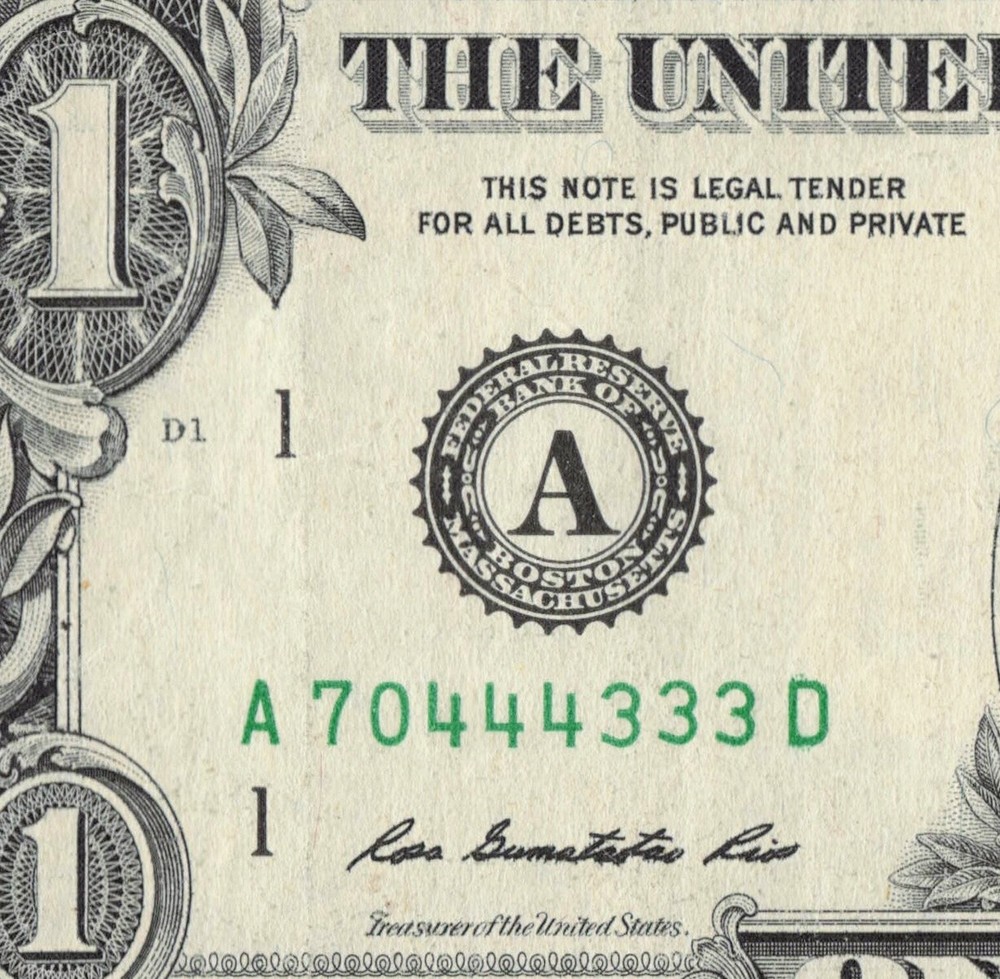 Two Triples 3s 4s KENTWOOD LA Zip Code Note 70444 $1 Dollar Bill A70444333D