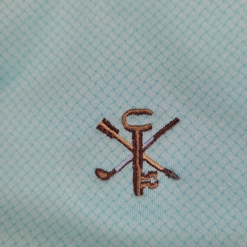 Peter Millar Mens Large Mint Green 1/4 Zip Golf Pullover Logo