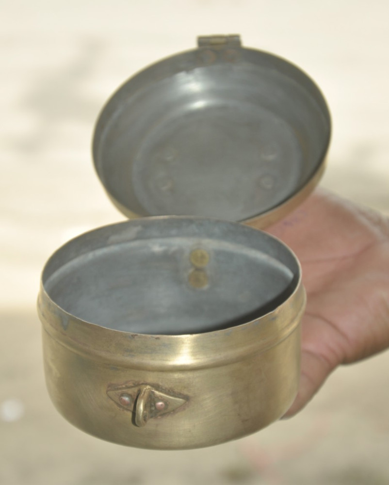 Vintage Brass Solid Handcrafted Bread Box, Rich Patina