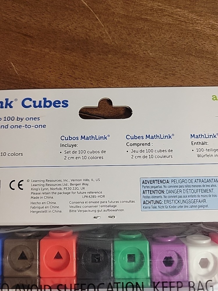 Learning Resources MathLink Cubes - 100 Learning Cubes STEM Fun and Skills