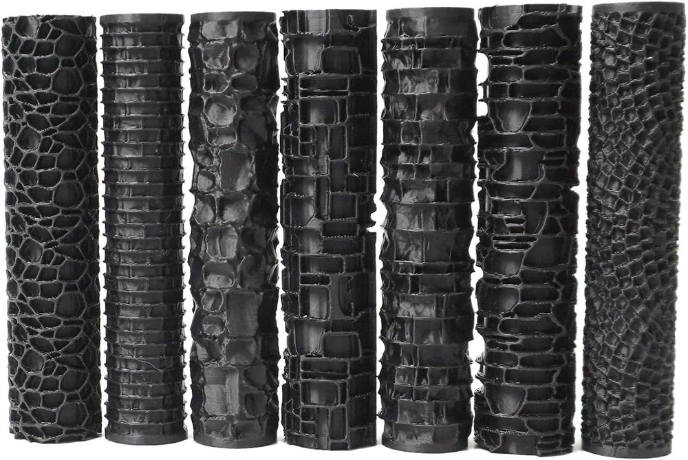 Texture Roller Set – 7-Pattern 3D-Printed Miniature Terrain Rollers for Clay & M