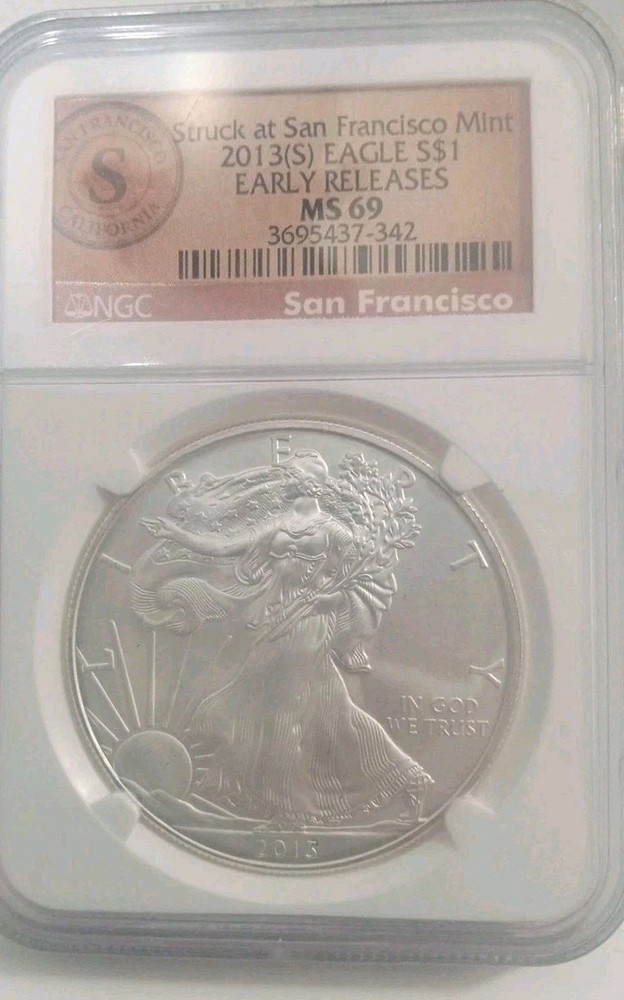 2013 W Silver Eagle Dollar MS69 Early Releases NGC Certified