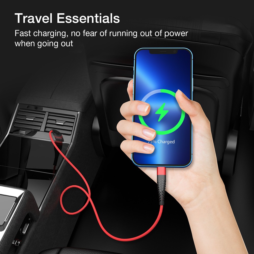 3/6/10FT Fast Charge USB Charger Cord & Data Sync Cable For iPhone Type C USB C