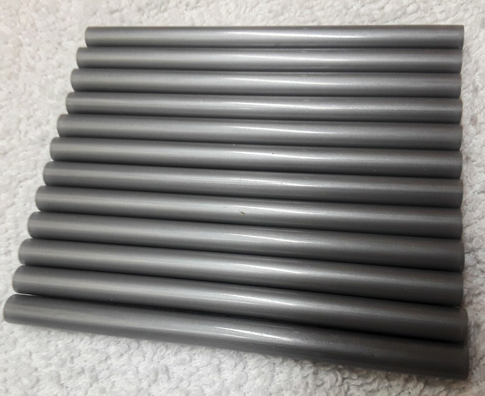12 Silver Grey Mini Glue Sticks 4" Length 5/16 (.25)