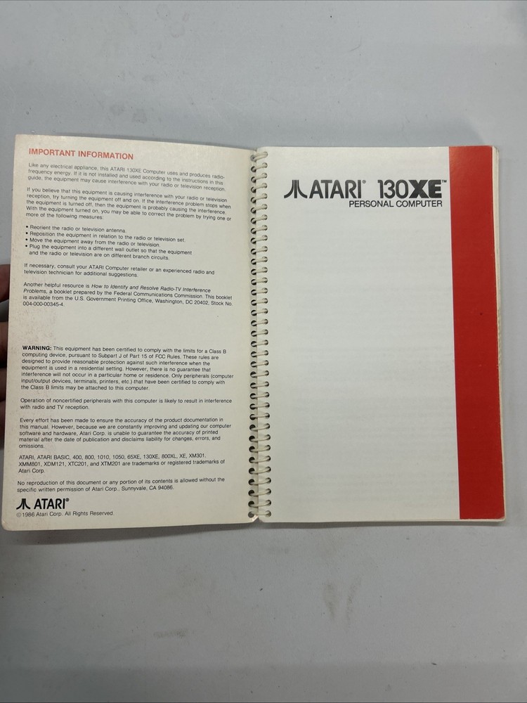 ATARI 130XE Personal Computer Owner’s Manual 1985