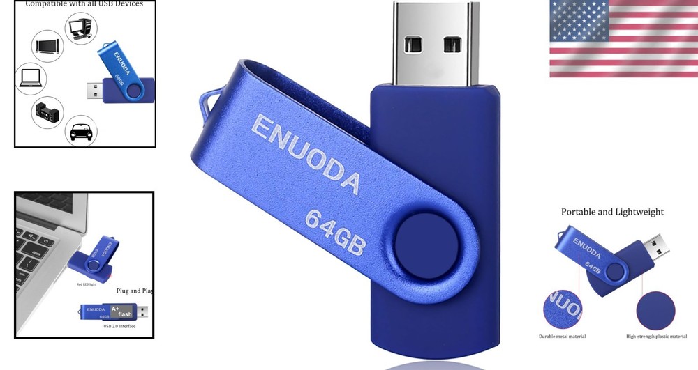 Versatile 64GB Swivel USB Drive - Ultimate Storage Solution for Everyday Needs
