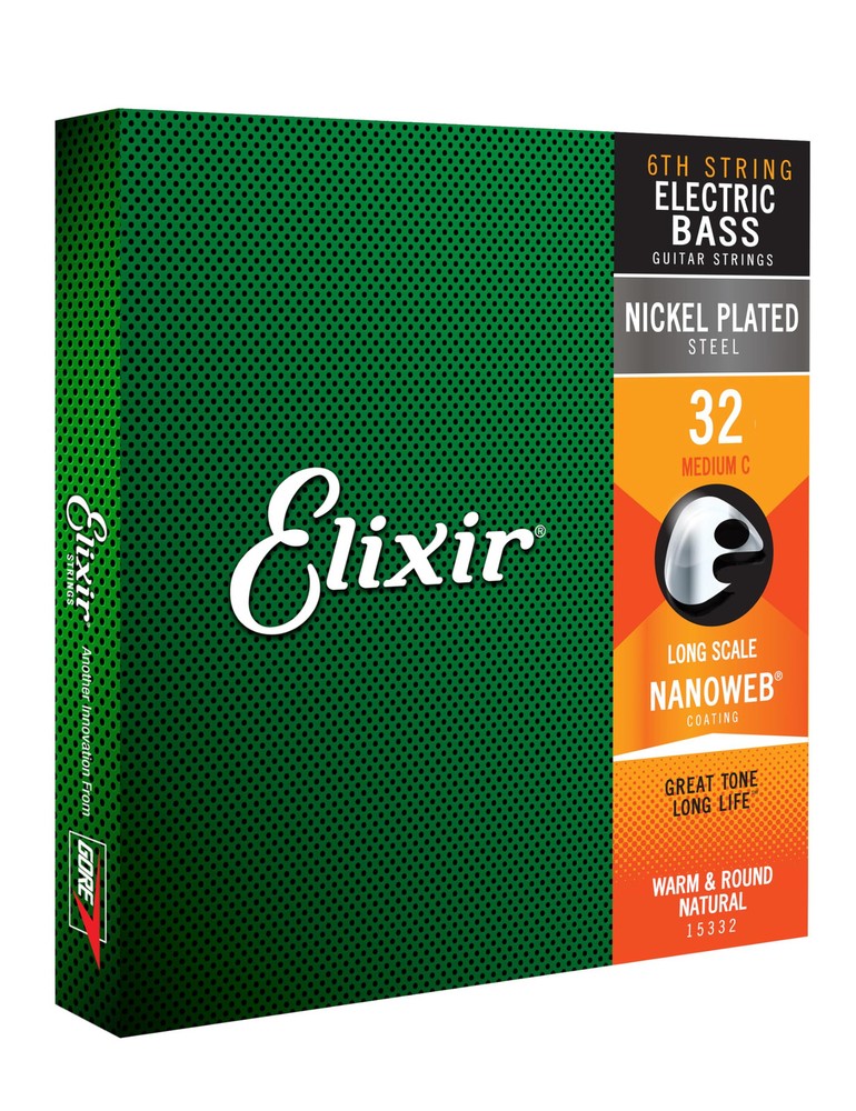 Elixir Medium C .032 Electric Bass Guitar String with NANOWEB Coating
