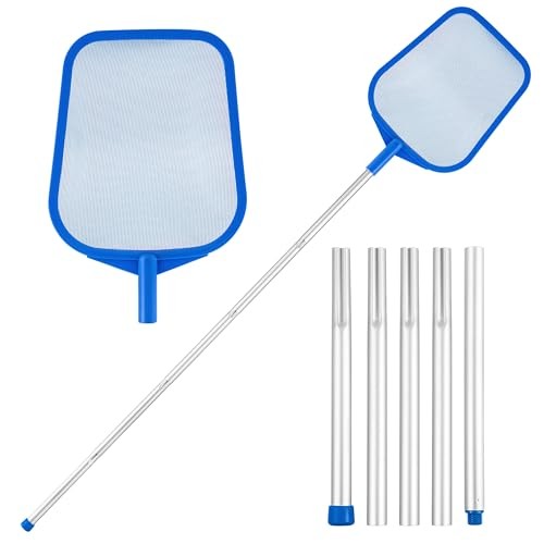 Pool Net - Pool Skimmer Net with 5 Section Detachable B - Pool Rake with Pole