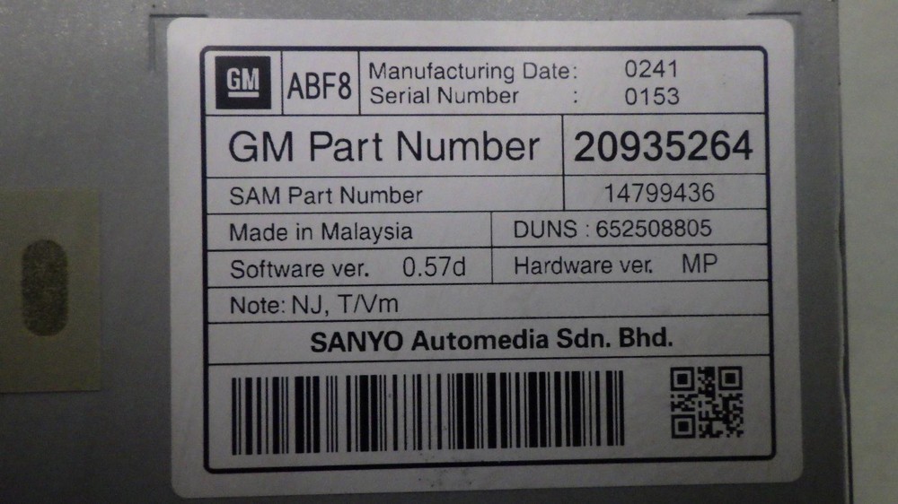 11 BUICK LACROSSE Info Screen 20935264