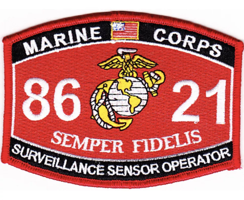 4.5" MARINE CORPS MOS 8621 SURVEILLANCE SENSOR OPERATOR EGA EMBROIDERED PATCH