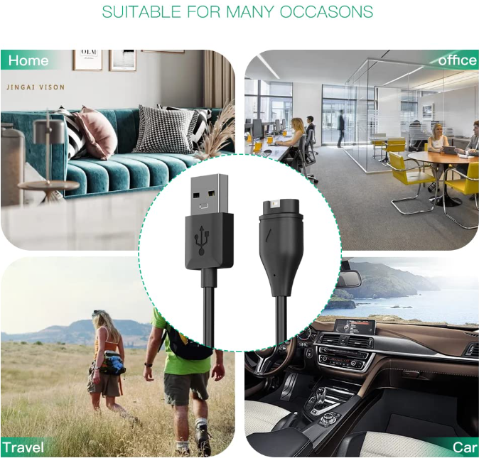 Compatible for Garmin Watch Charger Cable (2 Pack)