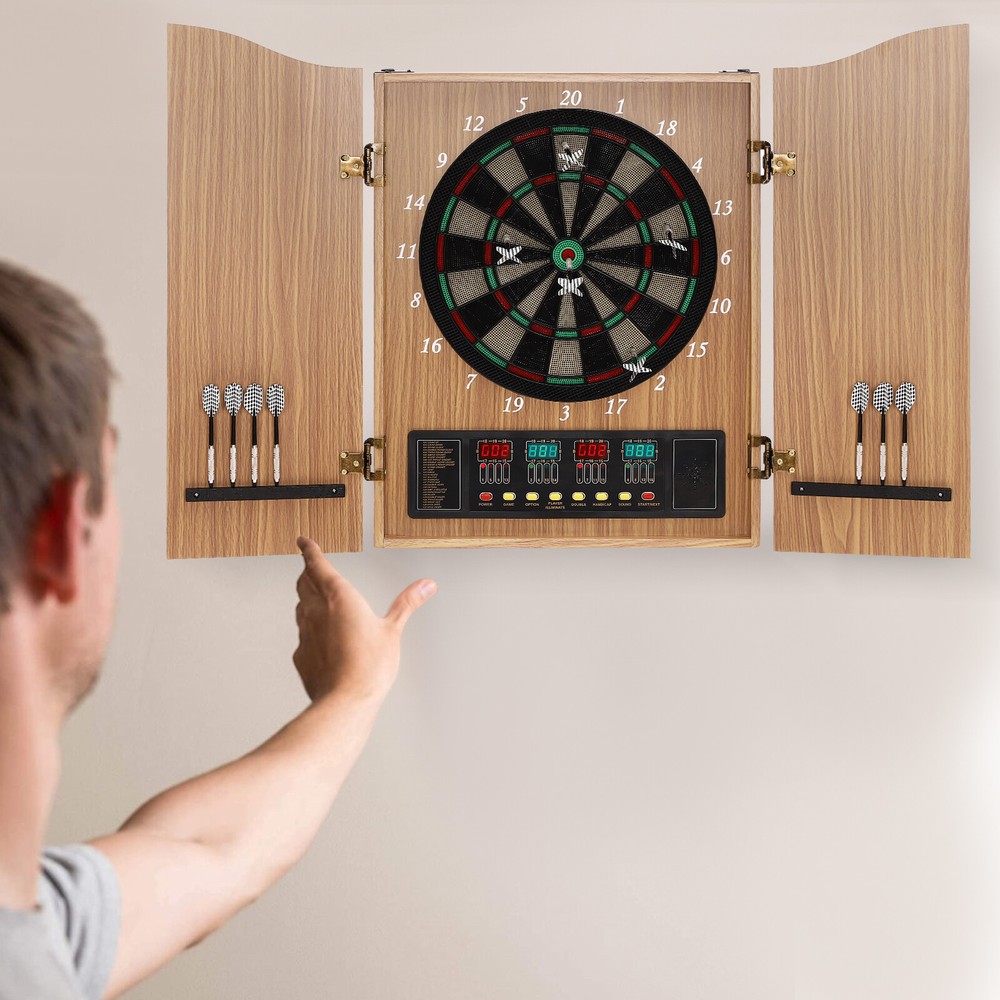 Electronic Scoring Dartboard Electronic Dart Machine Foldable Dartboard Cabinet