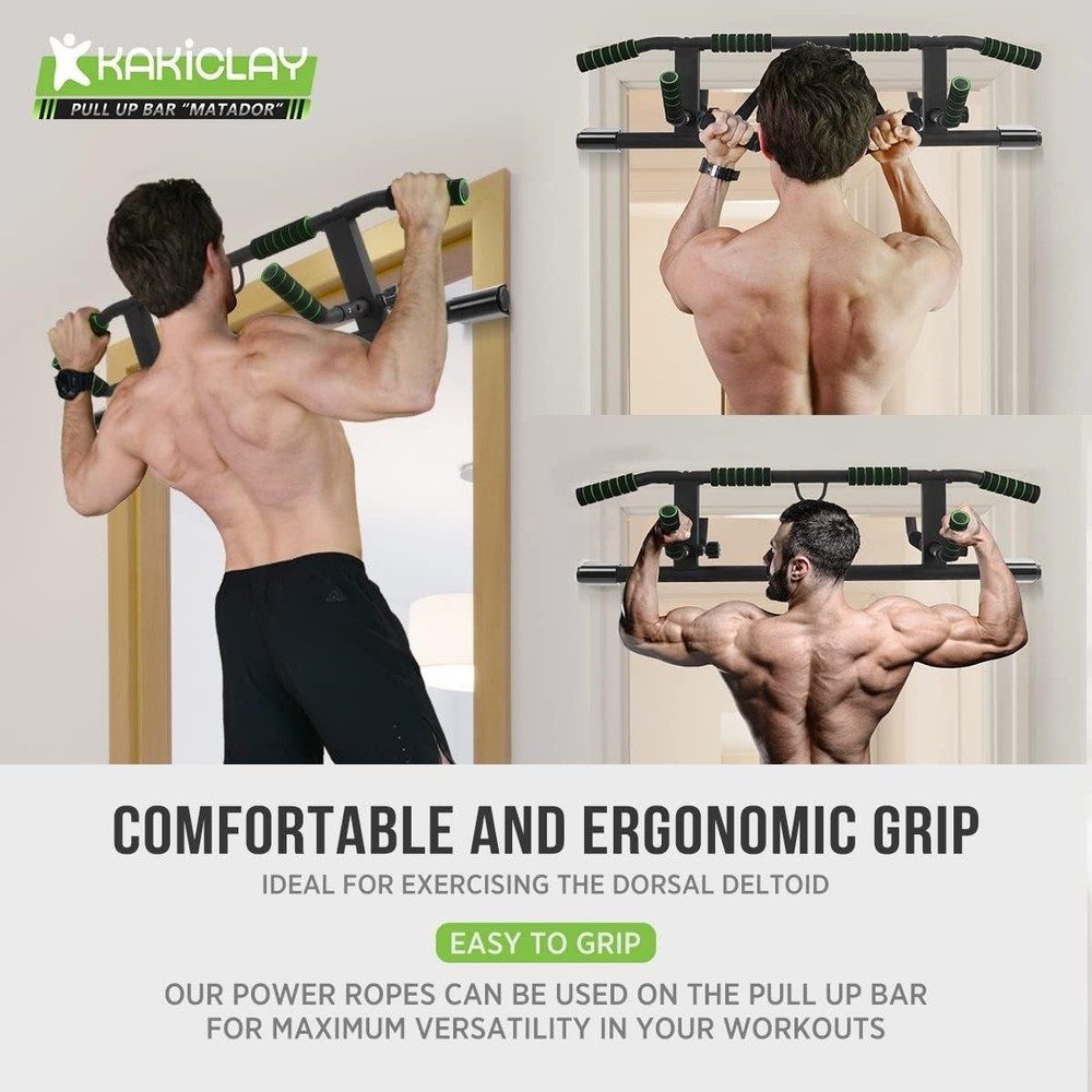 Multi-Grip Doorway Mount Pull Up Bar with Smart Larger Hooks Technology