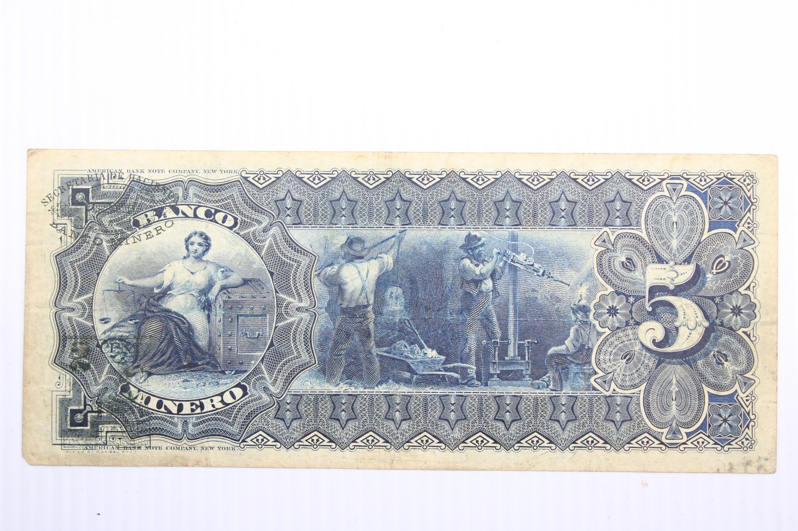 1914 5 PESOS EL BANCO MINERO, MEXICO #0419