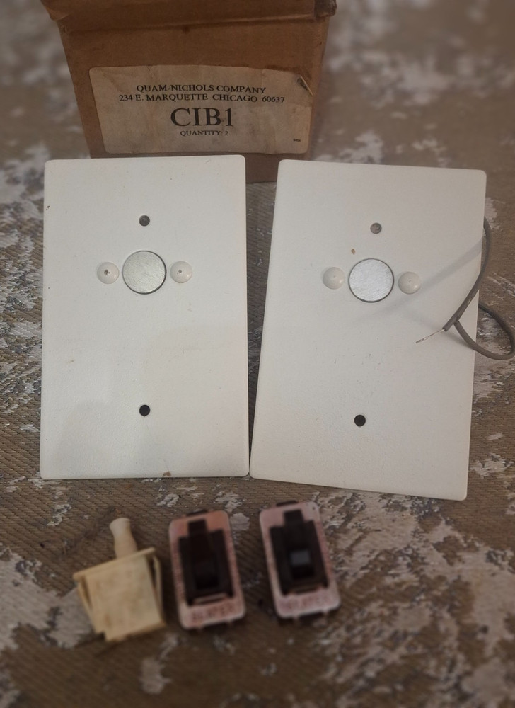 Quam Nichols CIB1 Intercom Call In Switch Push Button 2-Pack White