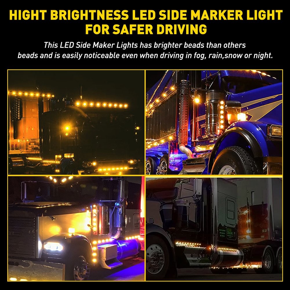 4x Watermelon amber Bunk Adapter Kit Light Conversion Kit W/ Bezel & Adapter Kit