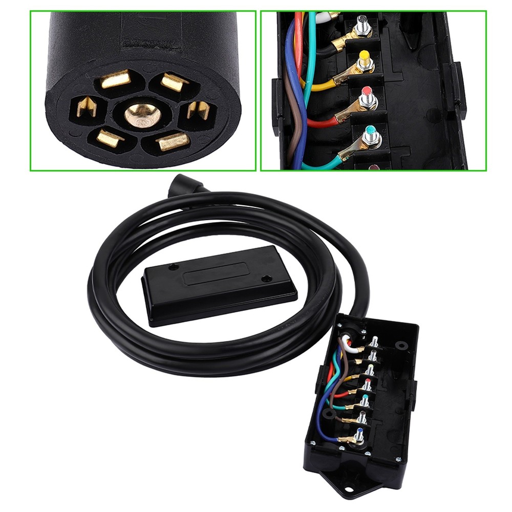 7 Way RV Trailer Harness & Wired Junction Box, 12ft