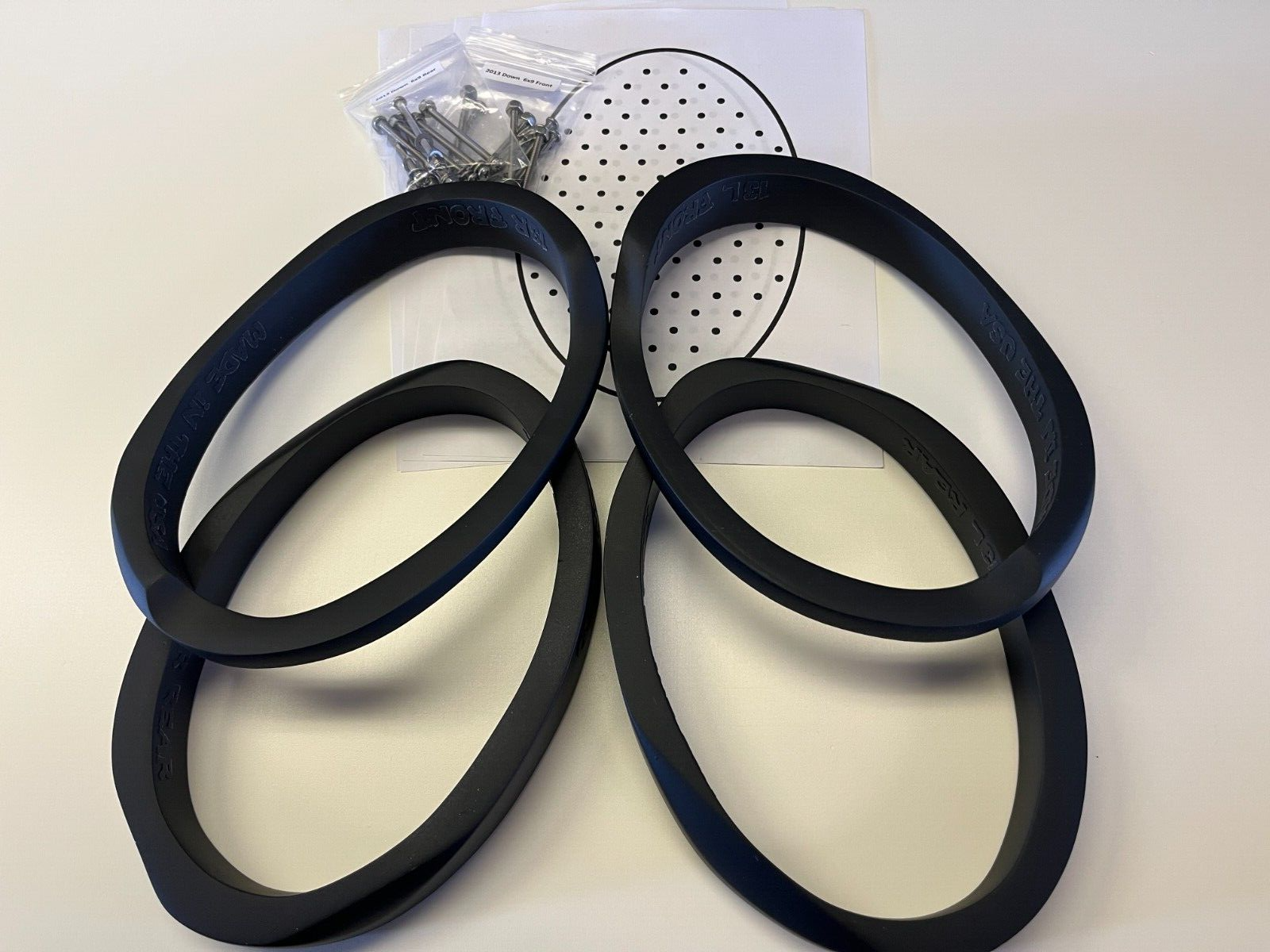 6x9 Quad Harley Saddlebag Speaker Mounting Ring Adapters w/GRILLS 1994-2013