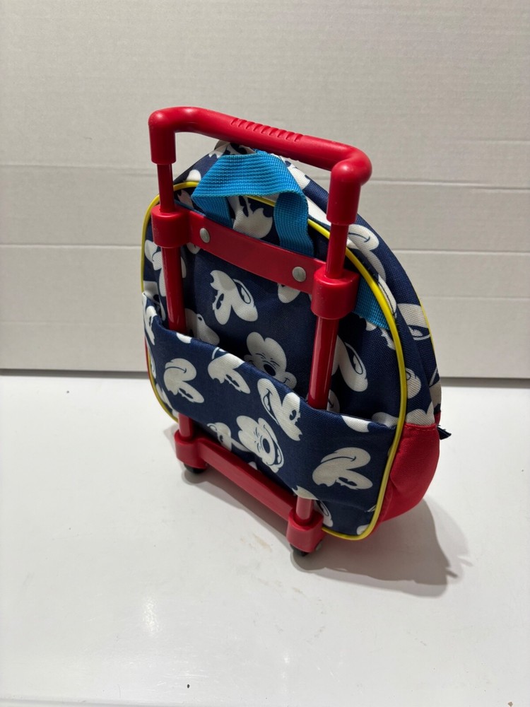 Disney Mickey Mouse Child Toddler Carry On Wheels Rolling Backpack Big patch