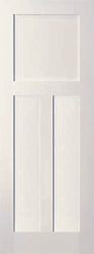 3 Panel Flat Primed Mission Shaker Stile & Rail Solid Core Door Slabs 7ft Height